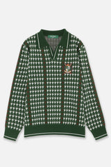 PATTERNED L/S KNIT - GREEN