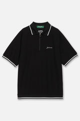 JACQUARD S/S POLO SHIRTS - BLACK