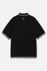 JACQUARD S/S POLO SHIRTS - BLACK