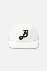 6 PANEL CAP -B LOGO- WHITE