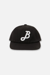 6 PANEL CAP -B LOGO- BLACK