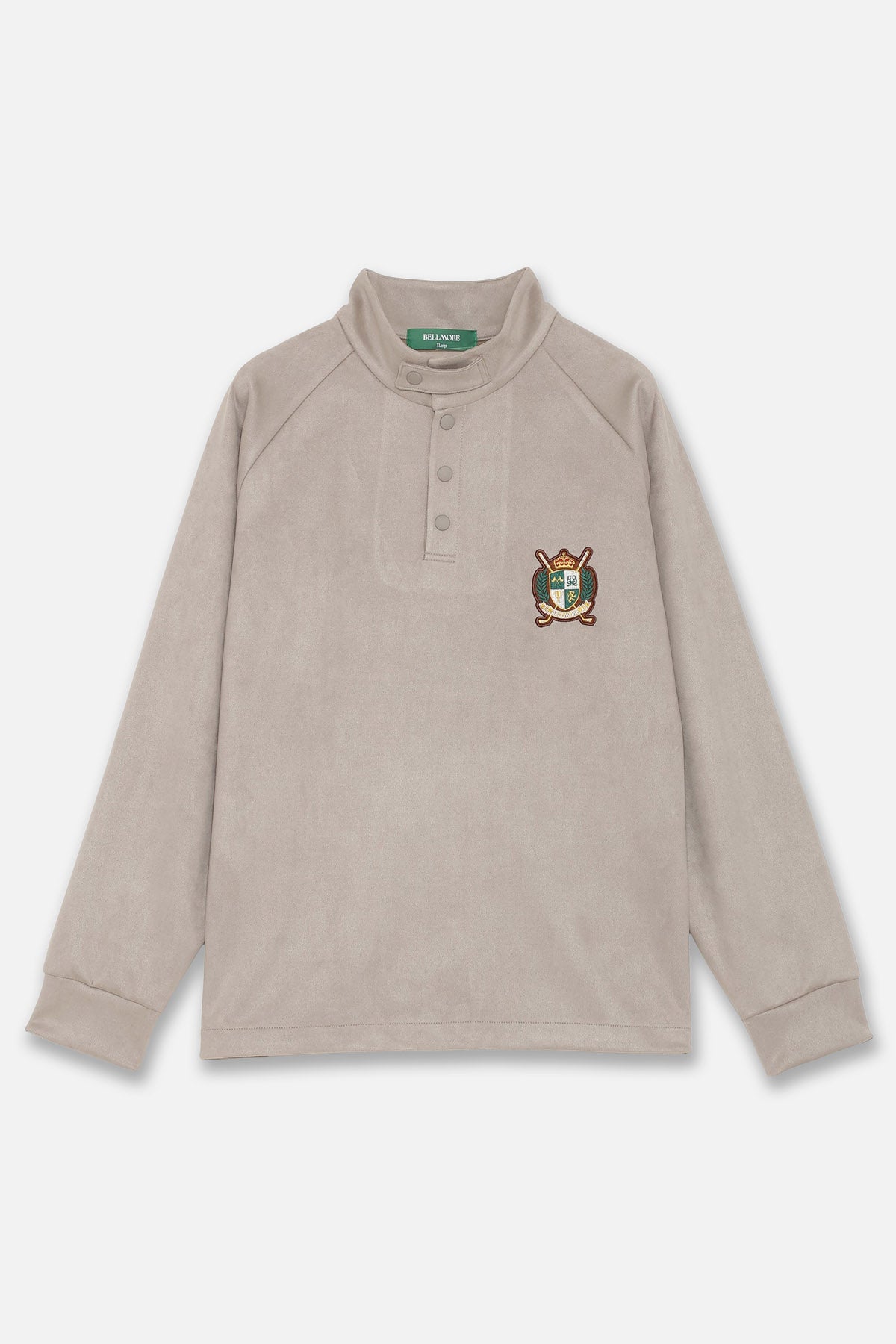EMBLEM BUTTON L/S MOCKNECK - GREY – BELLMORE