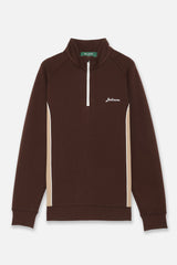 DUALWARM LS ZIP MOCKNECK - BROWN