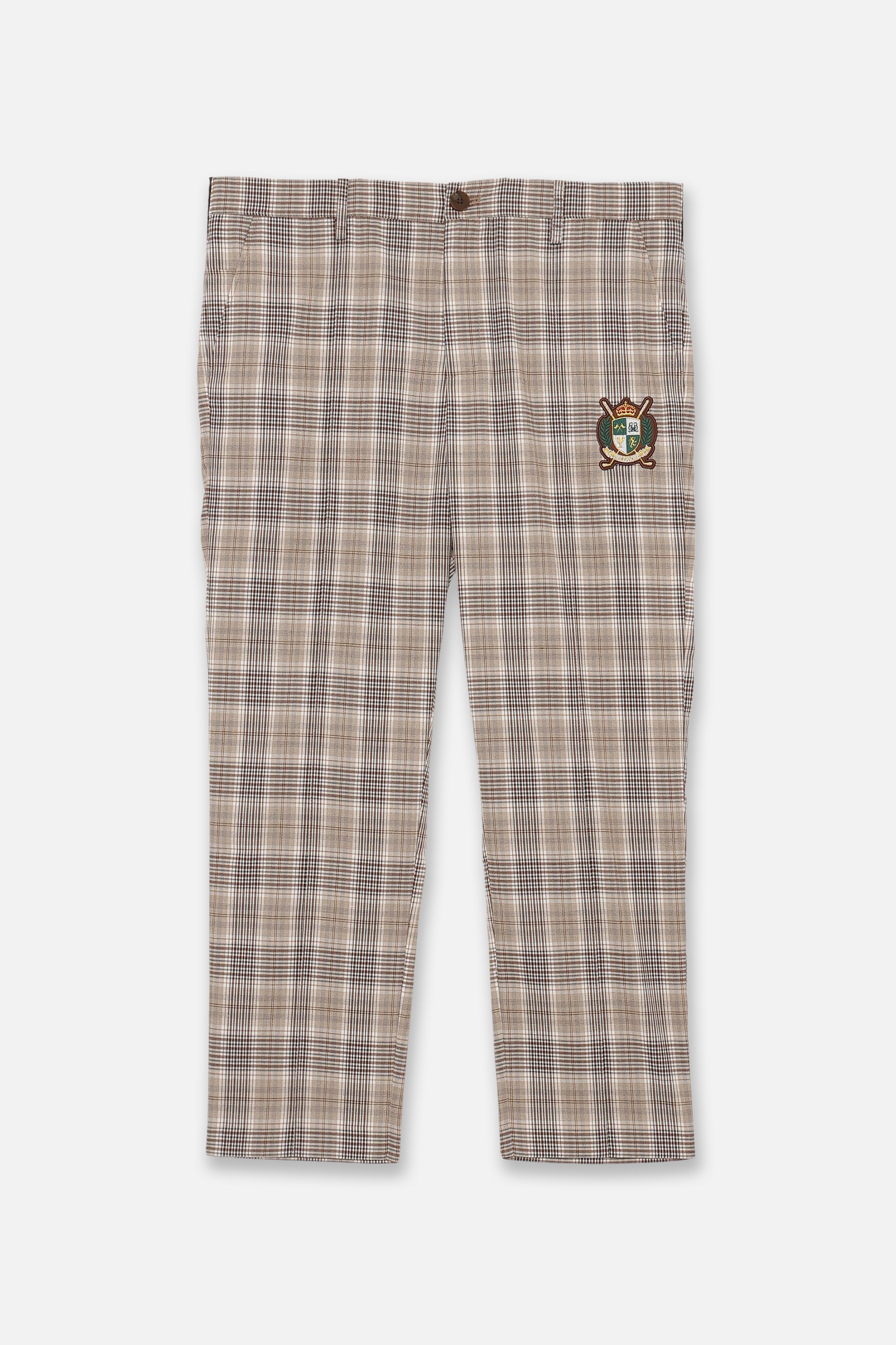 BELLMORE ベルモア　チェックパンツ　ゴルフ　エンブレム　30 M EMBLEM CHECK PANTS - BEIGE – BELLMORE