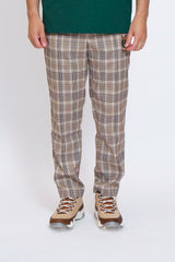 EMBLEM CHECK PANTS - BEIGE