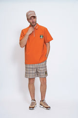 DRY-STRETCH SS ZIP POLO SHIRTS - ORANGE
