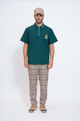 EMBLEM CHECK PANTS - BEIGE