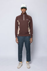 DUALWARM LS ZIP MOCKNECK - BROWN
