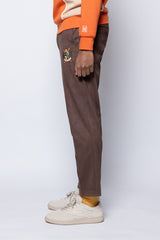 '25 FAUX SUEDE STRETCH PANTS - BROWN