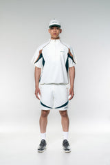HALF ZIP SS MOCKNECK - CREAM