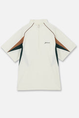 HALF ZIP SS MOCKNECK - CREAM