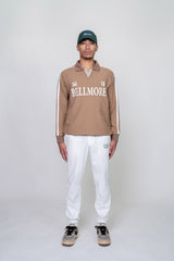 LINE SLEEVE L/S POLO SHIRTS - BEIGE
