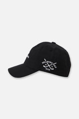 NYLON 6 PANEL CAP - BLACK