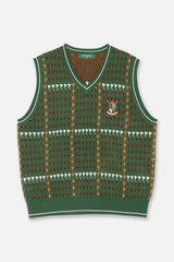 PATTERNED KNIT VEST - GREEN