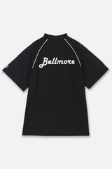 PIPING LOGO S/S MOCK NECK - BLACK