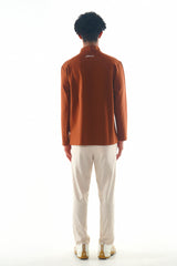 STRETCH LS MOCKNECK - BROWN