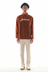 STRETCH LS MOCKNECK - BROWN
