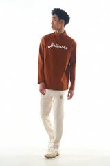 STRETCH LS MOCKNECK - BROWN