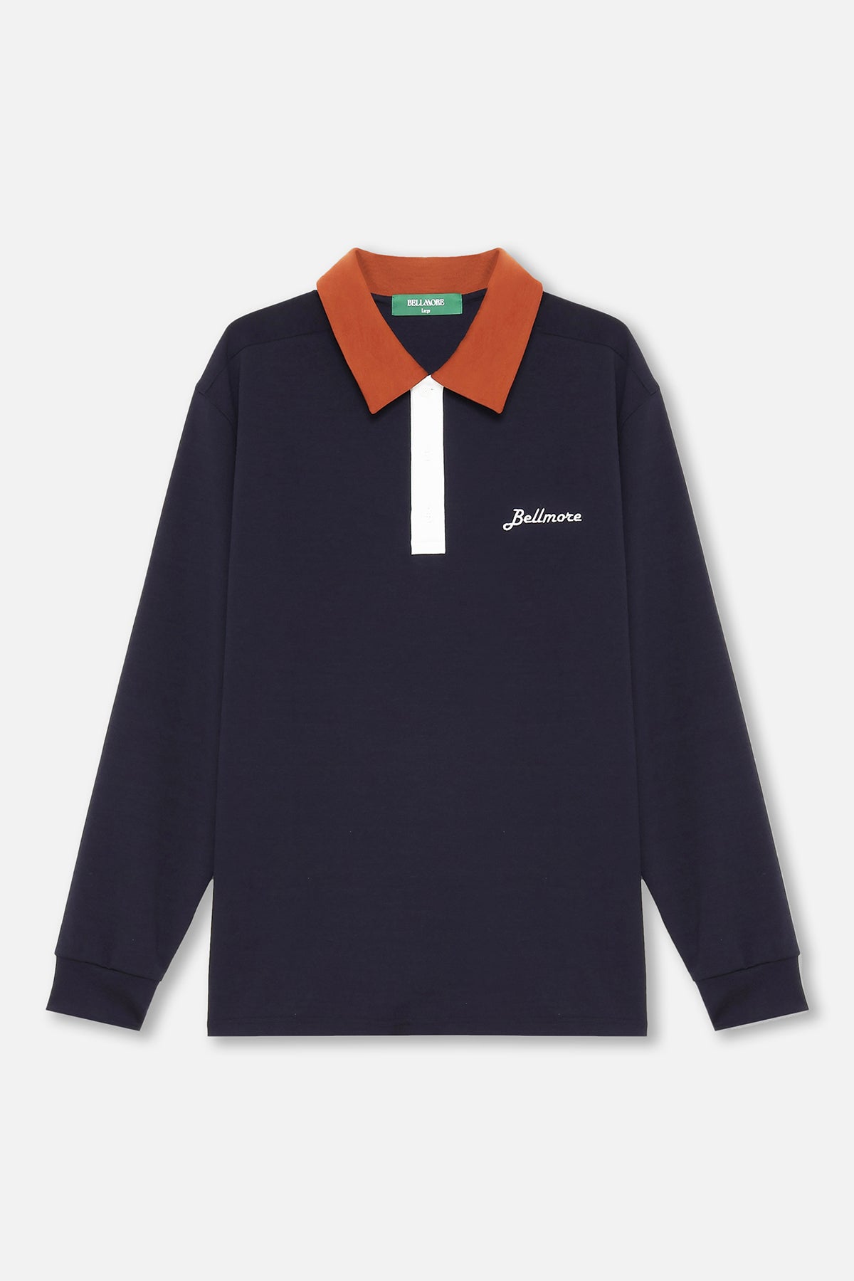 STRETCH LS POLO SHIRT NAVY BELLMORE