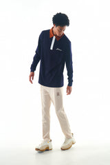 STRETCH LS POLO SHIRT - NAVY