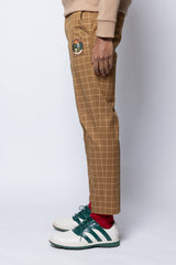 TUCK CHECK PANTS - MUSTARD