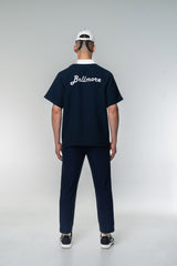 TWO TONE BUTTON POLO SHIRTS - NAVY