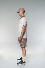 TWO TONE BUTTON POLO SHIRTS - CREAM