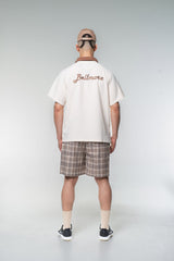 TWO TONE BUTTON POLO SHIRTS - CREAM