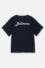 TWO TONE BUTTON POLO SHIRTS - NAVY