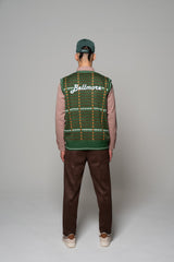 PATTERNED KNIT VEST - GREEN