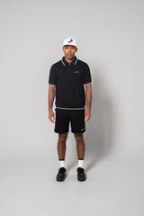JACQUARD S/S POLO SHIRTS - BLACK