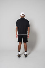 JACQUARD S/S POLO SHIRTS - BLACK