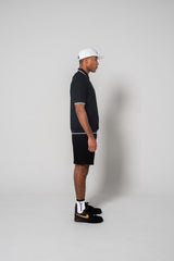 JACQUARD S/S POLO SHIRTS - BLACK