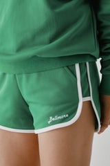 BINDING TRACK SHORTS - GREEN (MODEL DETAIL)