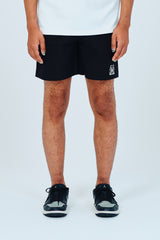 EMBLEM DRY STRETCH SHORT PANTS - BLACK