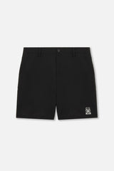 EMBLEM DRY STRETCH SHORT PANTS - BLACK