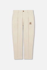EMBLEM JAQUARD DRY STRETCH PANTS - CREAM