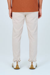 EMBLEM JAQUARD DRY STRETCH PANTS - CREAM