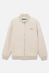 FAUX CASHMERE TRACK JACKET - BEIGE (FRONT)