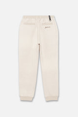 FAUX CASHMERE TRACK PANTS - BEIGE (BACK)