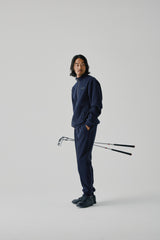 FAUX CASHMERE TRACK PANTS - NAVY (MODEL SIDE2)