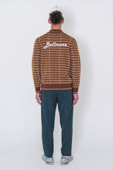 PATTERNED L/S KNIT - BROWN