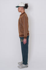 PATTERNED L/S KNIT - BROWN