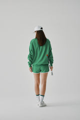 PIPING HALF ZIP MOCKNECK - GREEN (MODEL BACK)
