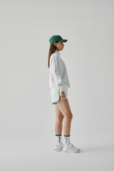 PIPING HALF ZIP MOCKNECK - WHITE (MODEL SIDE2)