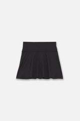 STRETCH FLARE SKIRT - BLACK (BACK)