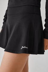 STRETCH FLARE SKIRT - BLACK (MODEL UP)
