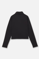 STRETCH HALF ZIP MOCKNECK - BLACK (BACK)