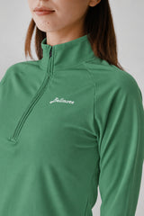 STRETCH HALF ZIP MOCKNECK - GREEN (MODEL UP)