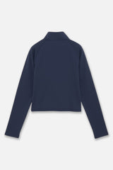STRETCH HALF ZIP MOCKNECK - NAVY (BACK)
